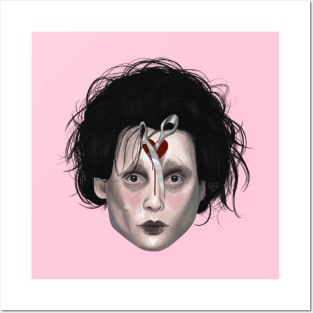 Edward Scissorhands pink Posters and Art